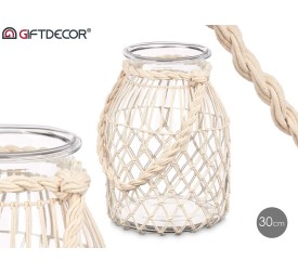 PORTAVELA VIDRIO CUERDA BLANCA GRD