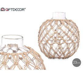 ESFERA VIDRIO CUERDA NATURAL GRD