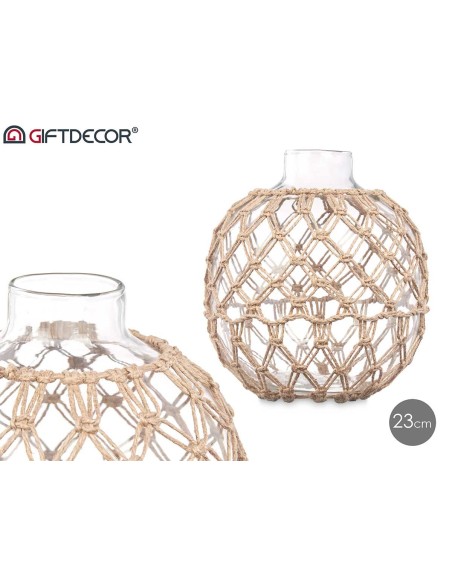 ESFERA VIDRIO CUERDA NATURAL GRD