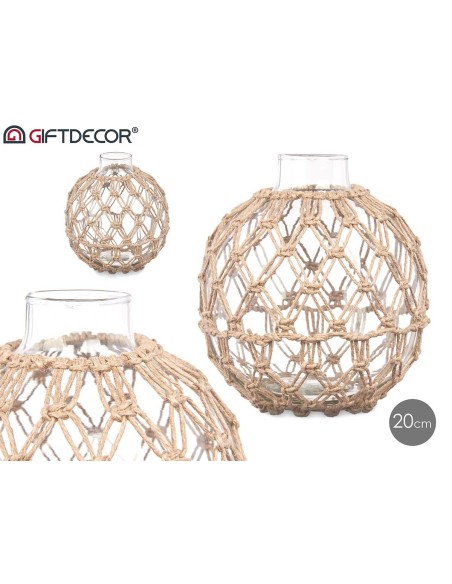 ESFERA VIDRIO CUERDA NATURAL MED