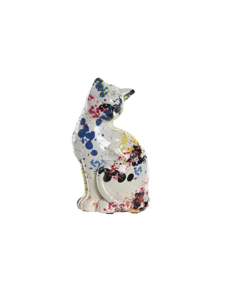 FIGURA RESINA 10X7X17 GATO MULTICOLOR