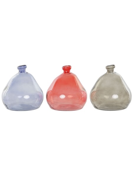 JARRON CRISTAL RECICLADO 17X17X18 ORGANICO 3 SURT.