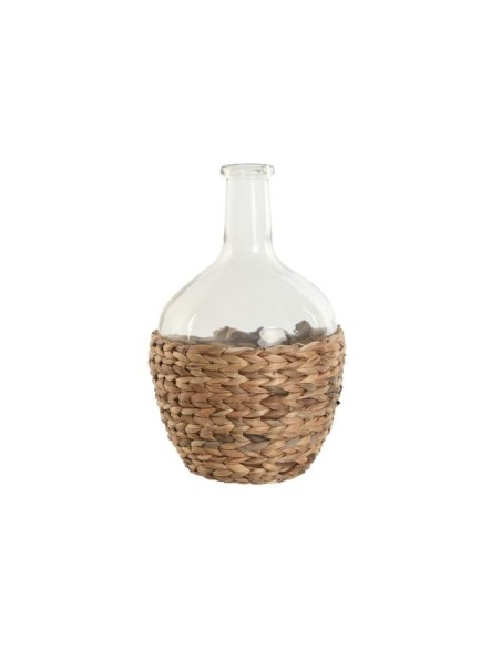 JARRON CRISTAL FIBRA 19X19X30,5 3400ML NATURAL