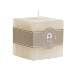 VELA CERA 7X7X7 300 GR, CUADRADA NATURAL CREMA
