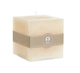 VELA CERA 10X10X10 850 GR, CUADRADA NATURAL CREMA