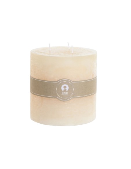 VELA CERA 12X12X12 1180 GR, 90 HORAS NATURAL CREMA