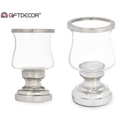 PORTAVELA COPA PLATEADA 11,5x11,5x19 cm.