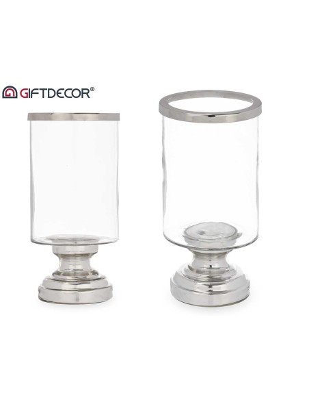 PORTAVELA COPA CILINDRO PLATEADA