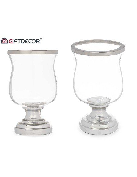 PORTAVELA COPA ABOMBADA PLATEADA