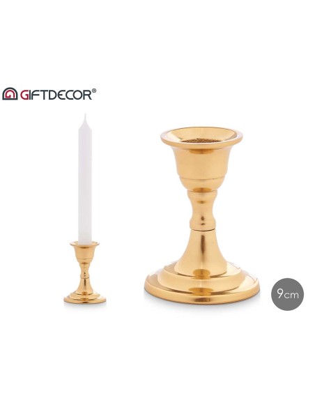 CANDELABRO SENCILLO DORADO 9CM