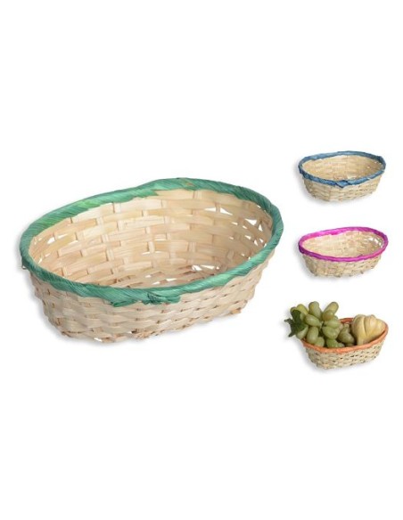 PANERA BAMBU OVALADA RIBETE COLORES
