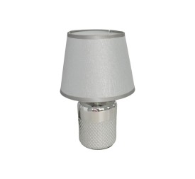 LAMPARA MESA CERAMICA SARANDI 26CM PLATA
