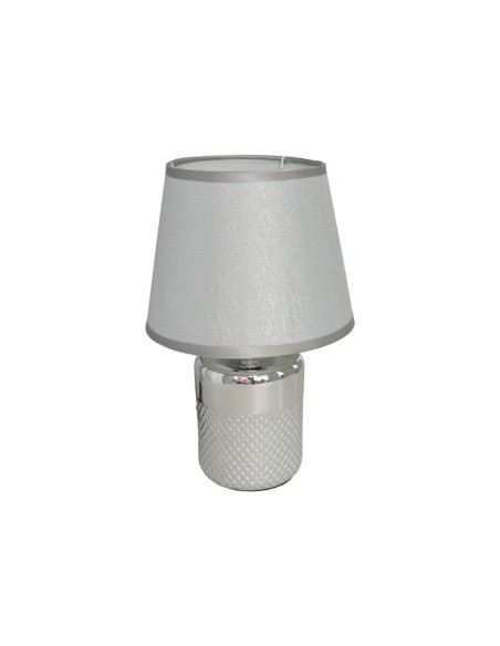 LAMPARA MESA CERAMICA SARANDI 26CM PLATA