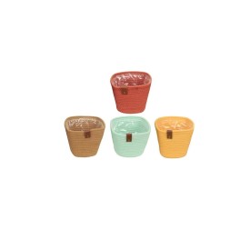MACETERO CUERDA CUAD. COLOR S C/PLASTICO 14x14x13 cm.