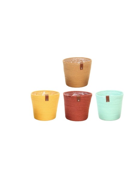 MACETERO CUERDA COLOR L C/PLASTICO 22x22x20 cm