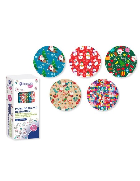 PAPEL DE REGALO NAVIDAD COLORS 70x200