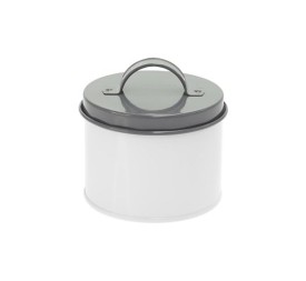LATA METAL BLANCO CON TAPA GRIS