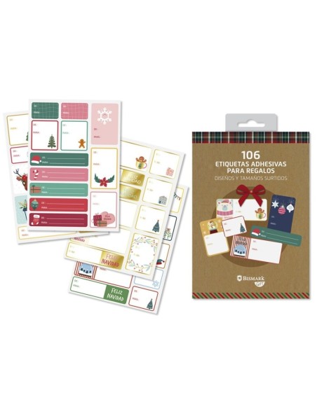 LIBRO DE ETIQUETAS SURTIDAS NAVIDAD - 106 UNIDADES