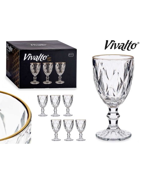 COPA VINO 330ML DIAMANTE FILO ORO 1UNIDAD