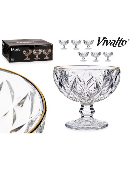 COPA HELADO 300ML DIAMANTE FILO ORO 1UNIDAD