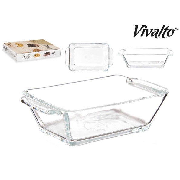 CAZUELA VIDRIO APERITIVO RECTANGULAR C/ASAS 150ML