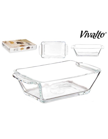 CAZUELA VIDRIO APERITIVO RECTANGULAR C/ASAS 150ML