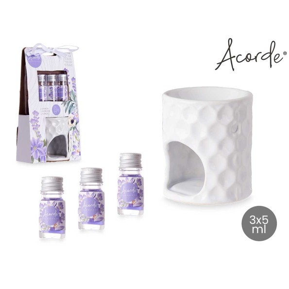 SET QUEMADOR  ACEITE ESENCIAL LAVANDA 3X5ML