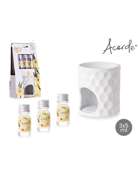 SET QUEMADOR  ACEITE ESENCIAL VAINILLA 3X5ML