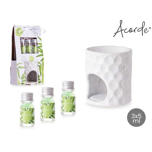 SET QUEMADOR  ACEITE ESENCIAL BAMBU 3X5ML