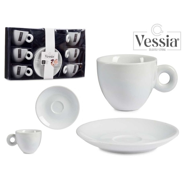 SET 6 TAZAS Y SOPORTE 220 ML BLANCO