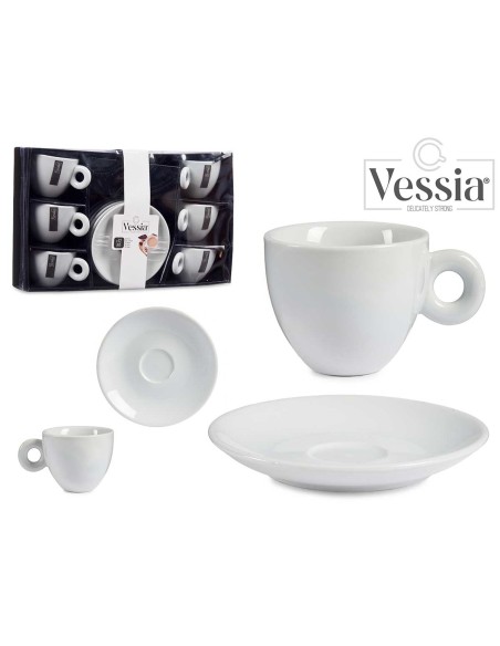 SET 6 TAZAS Y SOPORTE 220 ML BLANCO