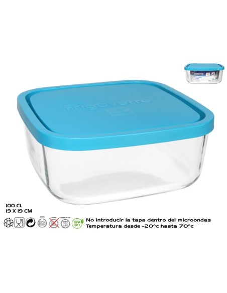 FIAMBRERA CRISTAL CUAD 100CL 19X19