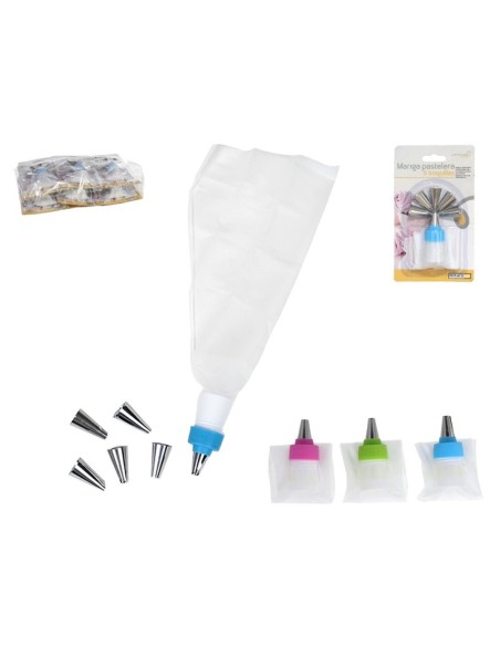 MANGA PASTELERA 6 BOQUILLAS ACERO INOX