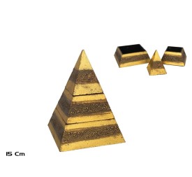 CAJA PIRAMIDE 15 CM ORO ENVEJECIDO