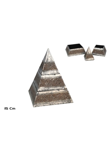 CAJA PIRAMIDE 15 CM PLATA