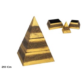 CAJA PIRAMIDE 20 CM ORO