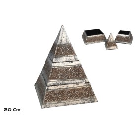 CAJA PIRAMIDE 20 CM PLATA