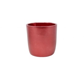 MACETA ARTESANAL Ø15 H15 RUSTIKA ROJO METAL