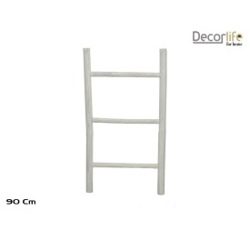 ESCALERA BAMBU 90 CM BLANCO
