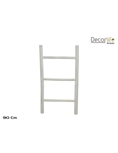 ESCALERA BAMBU 90 CM BLANCO
