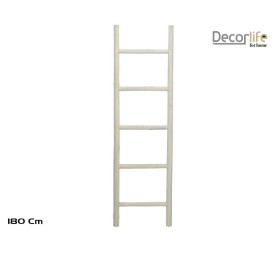 ESCALERA BAMBU 180 CM BLANCO