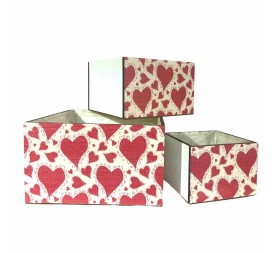 CAJA CUADRADA S/3 P15X15 H11-GR25X25 H15 DECORACION CORAZON