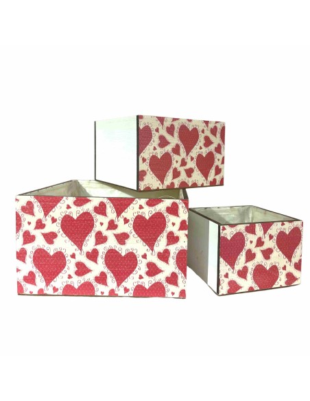 CAJA CUADRADA S/3 P15X15 H11-GR25X25 H15 DECORACION CORAZON