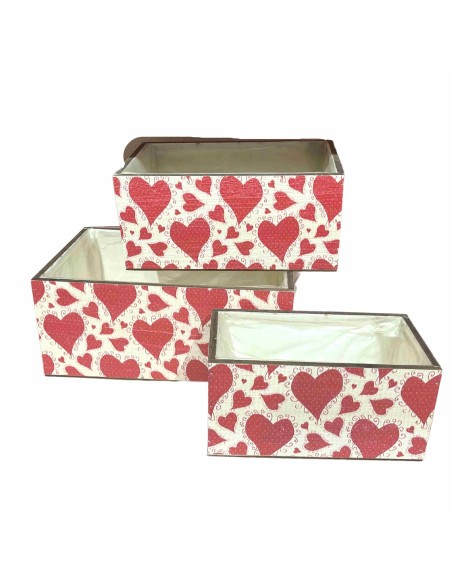 CAJA RECTANGULAR S/3 P22X12 H11-GR30X20H13 DECORACION CORAZON