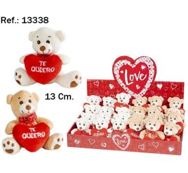 OSITO CORAZON TE QUIERO 13CM. 2 COL.