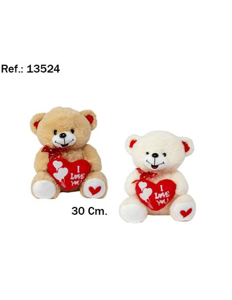 OSO CORAZON I LOVE YOU 30CM  2 COLORES