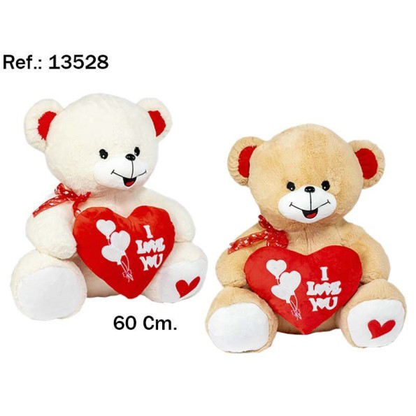 OSO CORAZON I LOVE YOU 60CM 2 COLORES