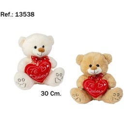 OSO CORAZON TE QUIERO CONTORNO 30CM 2 COLORES