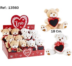 OSITO 2 COLORES PIZARRA CORAZON 18CM.