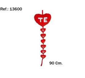 CORAZONES COLGANTES "TE QUIERO" 90CM.